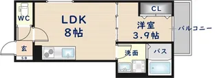 D porta girasole【1階】の間取り
