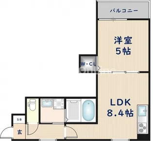クリエオーレ吉田下島【1階】の間取り