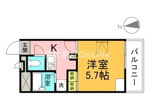 レオパレスなでしこ荘【3階】の間取り