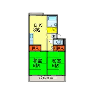 パールハイツ曙【2階】の間取り