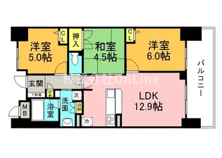 EC八戸ノ里ステーションプレッソ【14階】の間取り