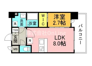 ラシーヌ瓦屋町【8階】の間取り