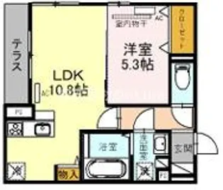 エクレールシエルA【105号室】の間取り