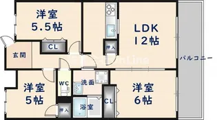 ガーデンシティ長田【9階】の間取り