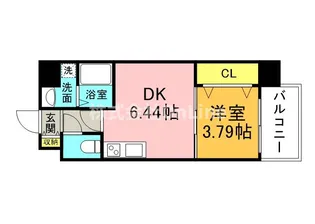 グランステディ城東中央【9階】の間取り
