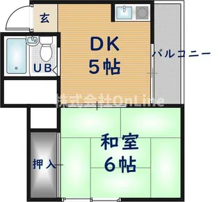 ピースハイツ永和【1階】の間取り