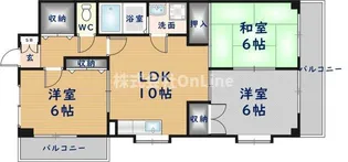 文野ハイツ【6階】の間取り