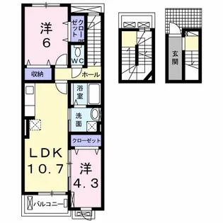 グレイス・寺川【3階】の間取り