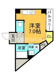 アムズコート勝山【2階】の間取り
