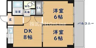 エイチ・ツー・オー高井田Ⅱビル【3階】の間取り