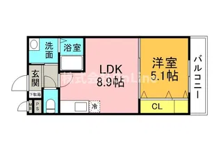 フジパレスクレアトゥール正覚寺Ⅱ番館【1階】の間取り