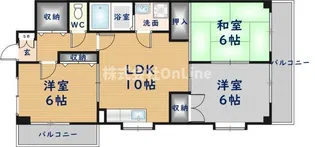 文野ハイツ【7階】の間取り