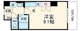 アヴァンセクール近畿大学前【4階】の間取り