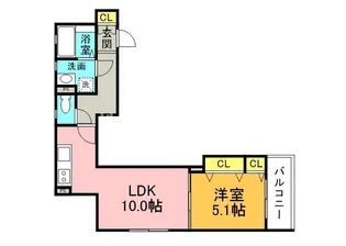 ラモーナ鶴橋【1階】の間取り