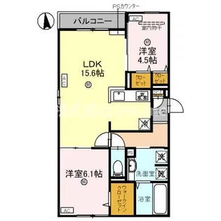 ウエストアロウ林寺【3階】の間取り