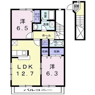 香川県丸亀市飯山町川原【アパート】の間取り
