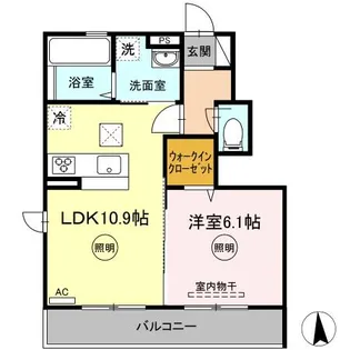 ルピナス B棟【0103号室】の間取り