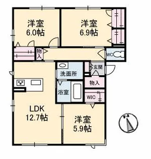 グランマスト ベレオ林町 B棟【0102号室】の間取り