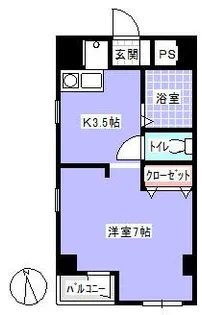 プレステージ栗林【0203号室】の間取り
