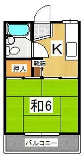 ハイツ池戸【0203号室】の間取り