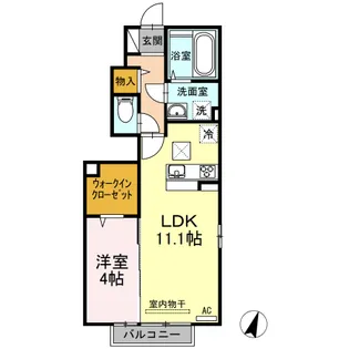 ブランノワール前塩屋【0101号室】の間取り