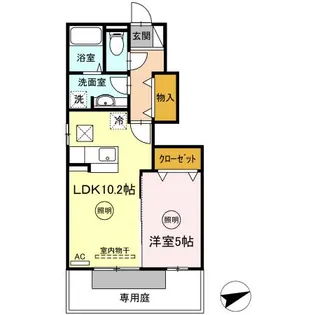 グリーン ビット 民【0105号室】の間取り