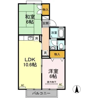 ドミール円座 D棟【0202号室】の間取り