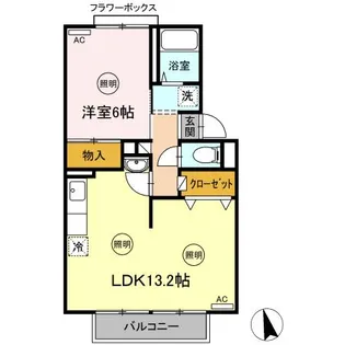 スカイコート21 B棟【0102号室】の間取り