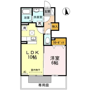 グランツ松島D【0102号室】の間取り