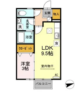 リビングタウン伏石 B棟【0103号室】の間取り