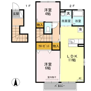 サント カンパーニュ【0201号室】の間取り