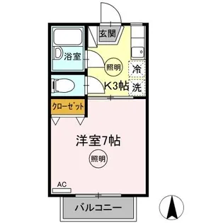 コンフォート屋島【0203号室】の間取り