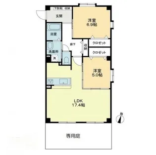 フォブール荒井【0101号室】の間取り