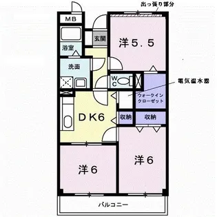 マルベル宇多津【0402号室】の間取り