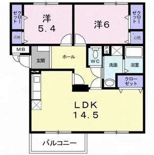 ニューエルディム裕Ⅱ【3階】の間取り