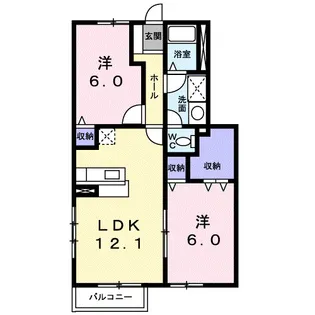 フォレストパークB【1階】の間取り