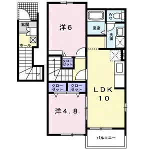 プラシード B【2階】の間取り