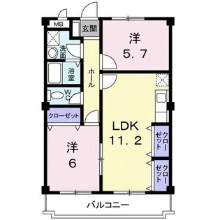 メゾンド今里【1階】の間取り