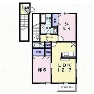 イースト丸亀 C【2階】の間取り