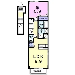 フルールM2【2階】の間取り