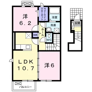 2LDKの間取り画像
