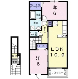 2LDKの間取り画像