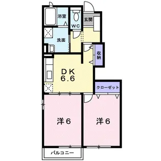 メゾン・ポポラーレB【1階】の間取り