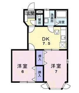2DKの間取り画像