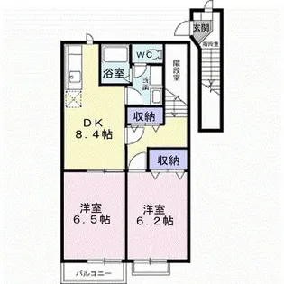 ミレニアム21 B【2階】の間取り