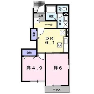 ポポラーレ・ミーチB【1階】の間取り