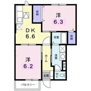 Mコート B【1階】の間取り
