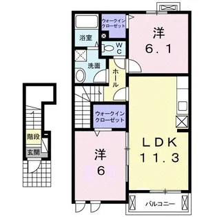 ベル・メゾン鶴市B【2階】の間取り
