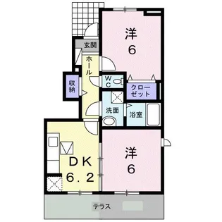 クローバー ポンドE【1階】の間取り