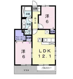 2LDKの間取り画像